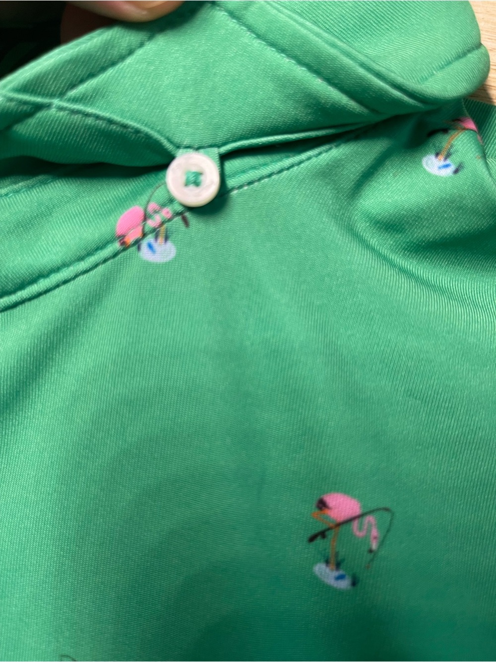 RLX Ralph Lauren Men Green Flamingo Fishing Print Golf Polo Shirt M NEW - Picture 9 of 14